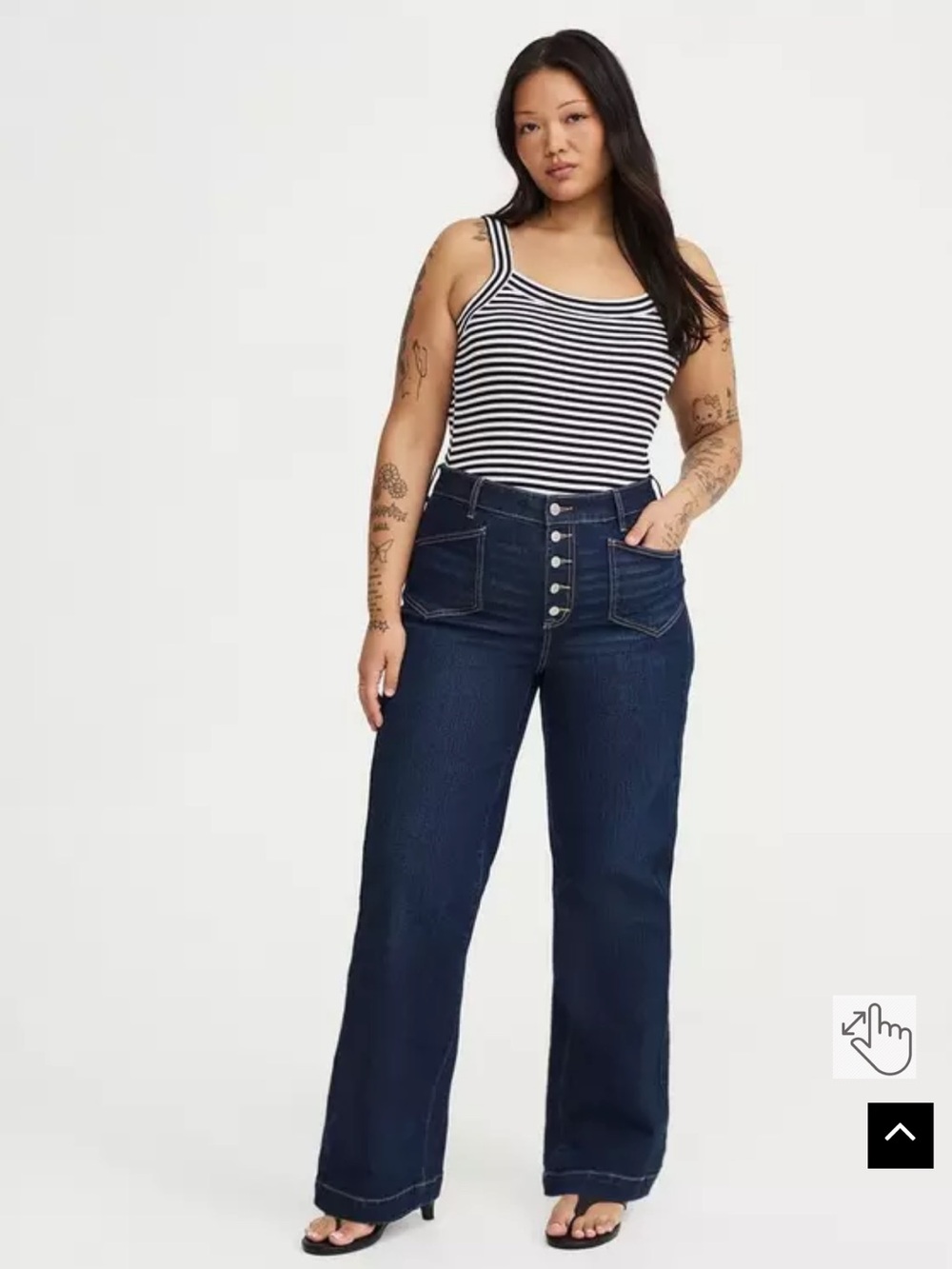 torrid Dark Blue High-Rise Wide Leg Button-Fly Jeans